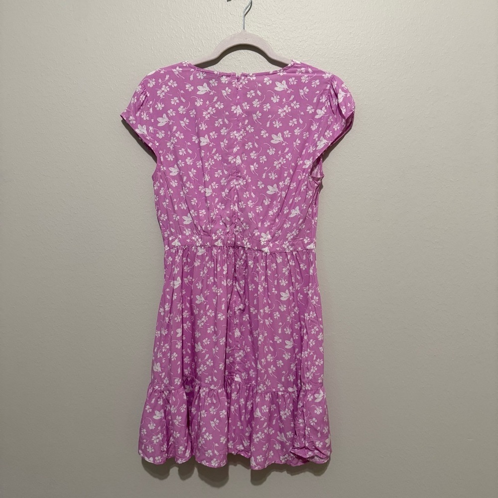 J. Crew Pink and White Floral Fawn Faux Wrap Dress - Picture 7 of 7